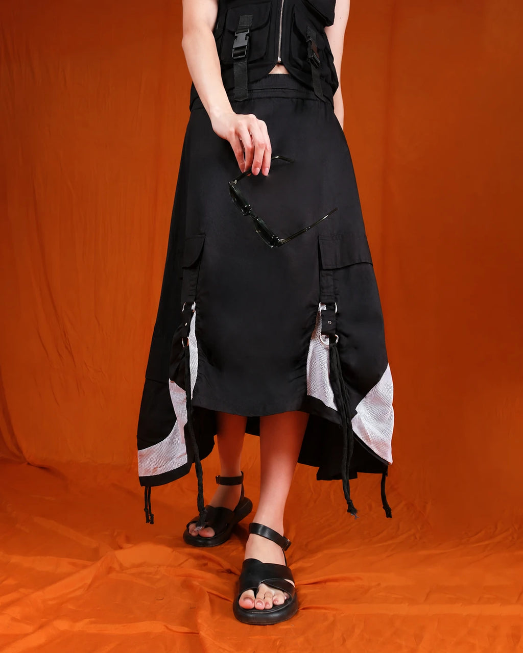 Black Parachute Skirt