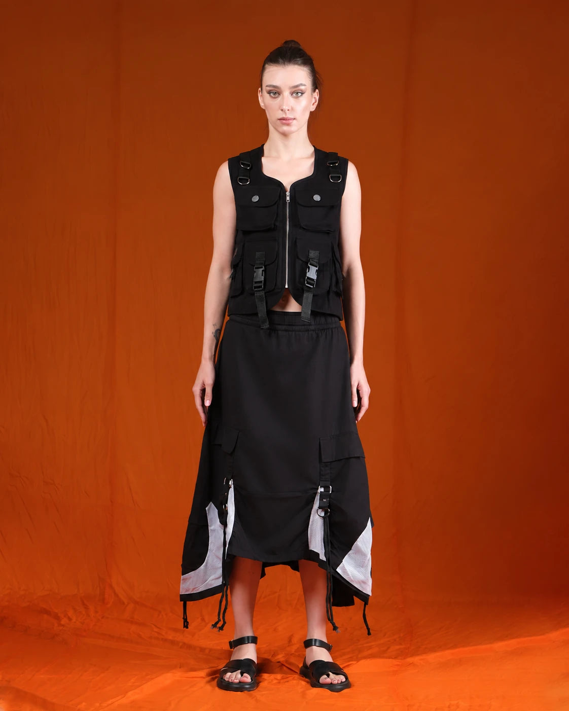 Black Parachute Skirt