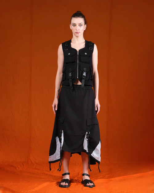 Black Parachute Skirt